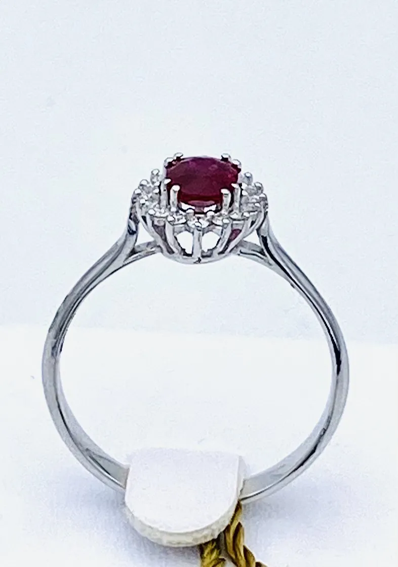 Anello diamanti rubino oro bianco BON TON Art.AN2336